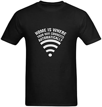FantasyArtic Men's Home Is Where Your Wifi Connects Automatically T-Shirt - Cool T Shirts US Size Small