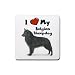 I Love My Belgian Sheepdog Rubber Square Coaster (4 pack)