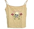 Thrill Ride Skull Rose Tattoo Design Cami Top Nude - Skull Crossbones Tattoo Design Camisole Top