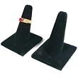 2 Black Velvet Square Base Ring Finger Jewelry Holder Showcase Display Stands