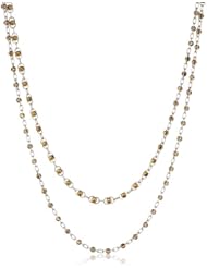 Lucky Brand "Jan14 Indigo Trail Necklace Brc" Double Layer Two-Tone Strand Necklace, 30.5"