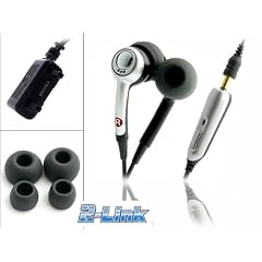 Stereo Headset -Silber Edition f. Sony Ericsson C510 inkl.3,5 mm Klinkenstecker-Adapter