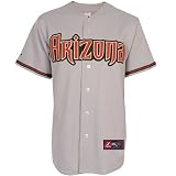 MLB Arizona Diamondbacks Adult Short Sleeve 6 Button Synthetic Replica Jersey (Road Gray, Small)