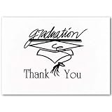 Graduation Thank you card - BLACK COLOR w/Envelope 20 sets