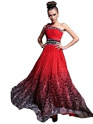 A-line Beaded Georgette One Shoulder Club Dress/Evening Dress/Party Dress 