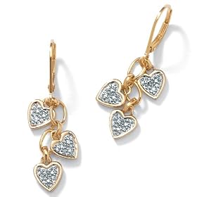 Diamond Accent 18k/Sterling Silver Earrings