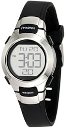 Armitron Sport Women's 457012BLK Chronograph Black Resin Stainless-Steel Accent Strap Watch