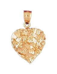 Dazzlers Solid 14k Gold Heart Charm Pendant Available in three colors from jewelsberry (weights: 3.2 grams only)