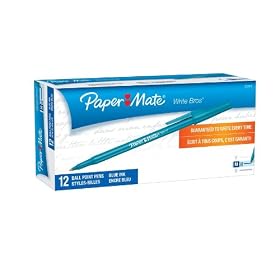 Paper Mate Write Bros. Stick Medium Point Ballpoint Pens, 12 Blue Ink Pens (3311131)