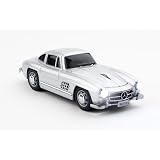 クリックカーマウス メルセデスベンツ300SL 光学式 2.4GHz帯 無線式 車型マウス シルバー 充電タイプ 660103