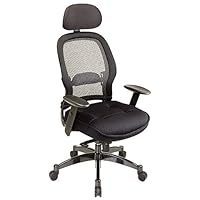 Office Star Space Professional Deluxe Matrex Back Chair with Adjustable Headrest and Mesh Seat