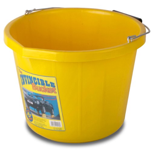 INVINCIBLE Heavy Duty Strong Yellow Builders Bucket 15 Litre 5 Years