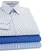 Apparel : Geoffrey Beene Wrinkle Free Blue Stripe Dress Shirts