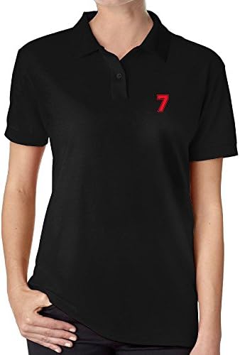 SALAN 7 Ladies' Jersey Polo Sport Short T-shirt Black S