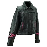 Diamond PlateTM Genuine Leather Rock Design Ladies Jacket - Small