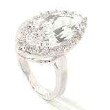 Sterling Silver Classic Marquise Cut Cubic Zirconia Ring by Charles Winston
