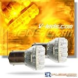 2 AMBER 24 LED PARKI/TURN SIGNAL LIGHT BULBS 1157 2057