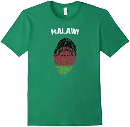 Men's Malawi Pride T-Shirt Fingerprint Flag, It's In My DNA Medium Kelly Green