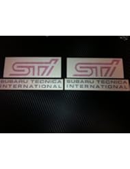 Home Improvement: 2x STI Racing Decal Sticker (New) Pink/black Size Is 5"x1.8" , Letter Size Is 6"x0.8" - click 2 go