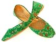 Beachcombers! Ethnic Jamawar Silk Indian Khussa Belly Dance Shoes Emerald Green