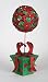 20.5" Unique Glitter Polka Dot Gift Box Christmas Poinsettia Ball Topiary