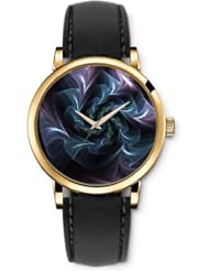 SPRAWL Aanalog Fashion Series Gold Ladies Watches of Genuine Black Leather Strap,Unique Wrist Watch for Women Girls Designed with Simulation of a flower