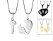 VNOX Customize Couple Jewelry Stainless Steel I Love You Heart Key Matching Pendant Couple Bracelet