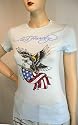 Ed Hardy Women Lady T-Shirt Eagle Studs