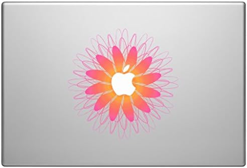 Crocodil Graphics - Pink&amp;Oraange Flower - Vinyl Decal Partial Art Stickers Skin for MacBook Pro 13, and MacBook Air 13.3" Macbook Retina 13.3",Unibody 13 Inch Laptop - Retina Display A1502 / A1425 (NEWEST VERSION)