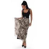 Edles Maxikleid Schwarz Braun getigert 1849