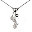 Sterling Silver CZ Necklaces - Charms - Chain: 17"/ Height: 51mm