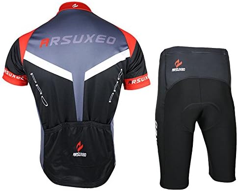Men's Short Sleeve Cycling Jersey 3D Padded Bike Shorts Kit ASU30 XXL