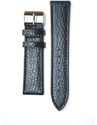 18mm Black Pearl Finish Sport Calfskin with Quick-Release Pins for Michele Style