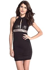 Sexy Bandeau Neck Halter Above the Knee Stretchy Sequined Ruched Club Dress/Party Dress/Mini Dress 