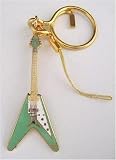 ギブソン フライング V 黄緑 キーホルダー （携帯ストラップ付） Gibson Flying V Keychain