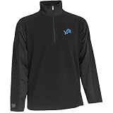 NFL Men's Detroit Lions 3/4 Zip Fleece Pullover (Black, Large)