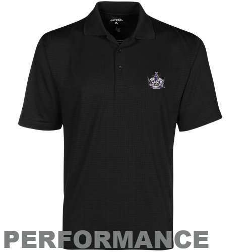 Antigua Los Angeles Kings Black Phoenix Performance Polo (Medium)