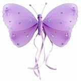 13 Dark Purple Swirl Glitter Butterfly nylon hanging ceiling wall baby nursery room wedding decor decoration