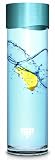 Brita Fill and Serve Glass Carafe 1.0 litre with Blue Brushed Aluminium Lid