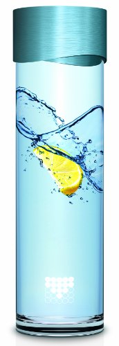 Brita Fill and Serve Glaskaraffe 1&nbsp;l, geb&uuml;rsteter Aluminium-Verschluss blau