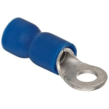 Morris Products 10030 Ring Terminal, Vinyl Insulated, Blue, 16-14 Wire Size, #4 Stud Size (Pack of 100)