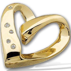 14K Yellow Gold Diamond Chain Slide 1/10 CT