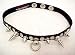 Gothic Spiked D Ring Black Leather Choker Fantasy