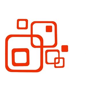 Orange R/ Squares Geo Shapes Mod Wall Vinyl Stickers