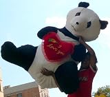 GIANT 55 STUFFED PANDA LIFESIZE HOLDING I LOVE YOU HEART - GIANT HUGE BIG STUFFED ANIMAL - STUFFED IN THE USA AMERICA