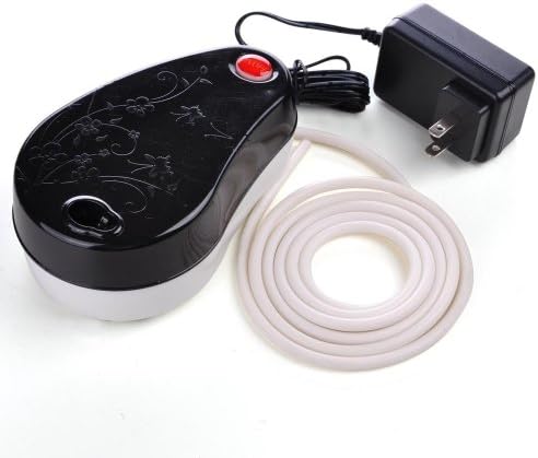 Mini Air Compressor w Hose Built-in Airbrush Holder Makeup Nail Art Hobby Black
