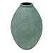 EXP Handcrafted Tall Olive Terracotta Vase With Sea Blue Swirl Etchings