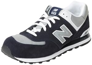 New Balance Men's M574 Classic Running Running Shoe,Navy/Silver,7.5 2E US