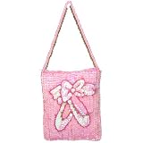 Girls Pink Sequin Beaded Ballet Ballerina Slipper Purse