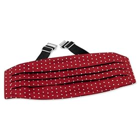 Burgundy with White Dots by Principessa burgundy silk cummerbunds